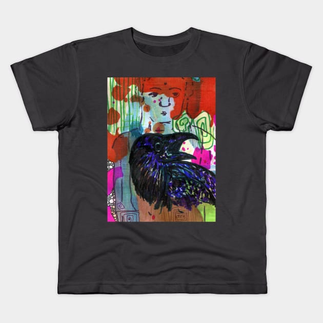 Crow Dream Kids T-Shirt by AleHouseDrae